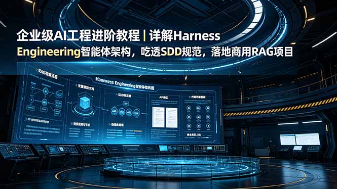 企业级AI工程进阶教程|详解Harness Engineering智能体架构,吃透SDD规范,落地商用RAG项目-摇钱树