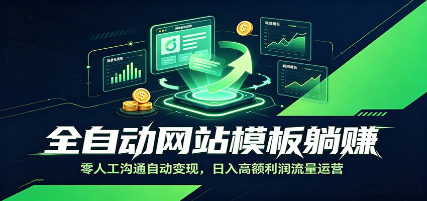 全自动网站模板躺赚:零人工沟通自动变现,日入高额利润流量运营-摇钱树