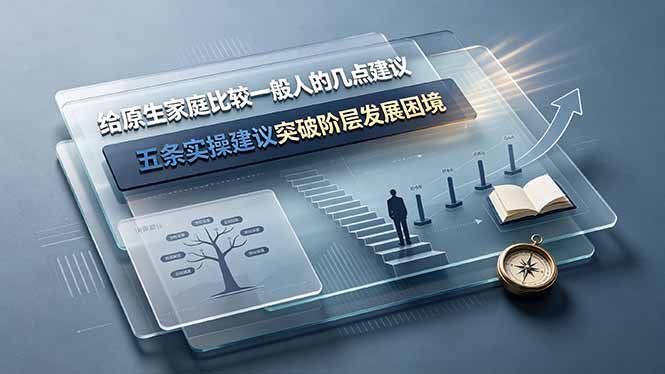付费文章：给原生家庭比较一般人的几点建议，五条实操建议突破阶层发展困境-摇钱树