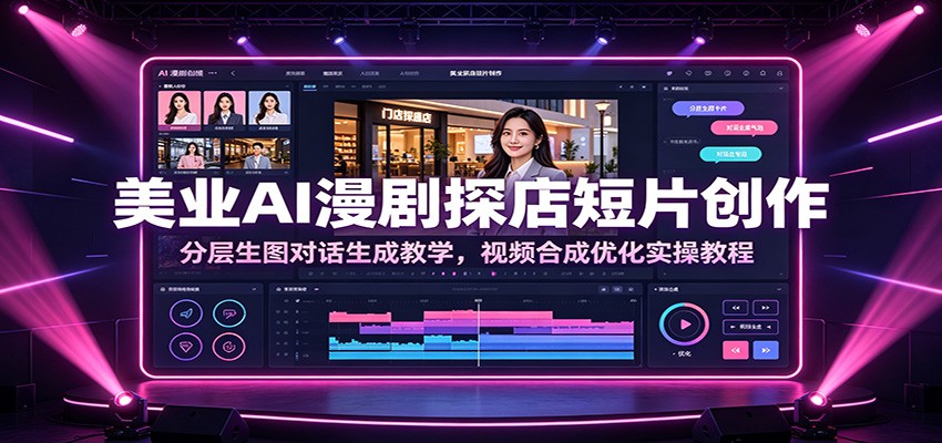 美业AI漫剧探店短片创作:分层生图对话生成教学,视频合成优化实操教程-摇钱树
