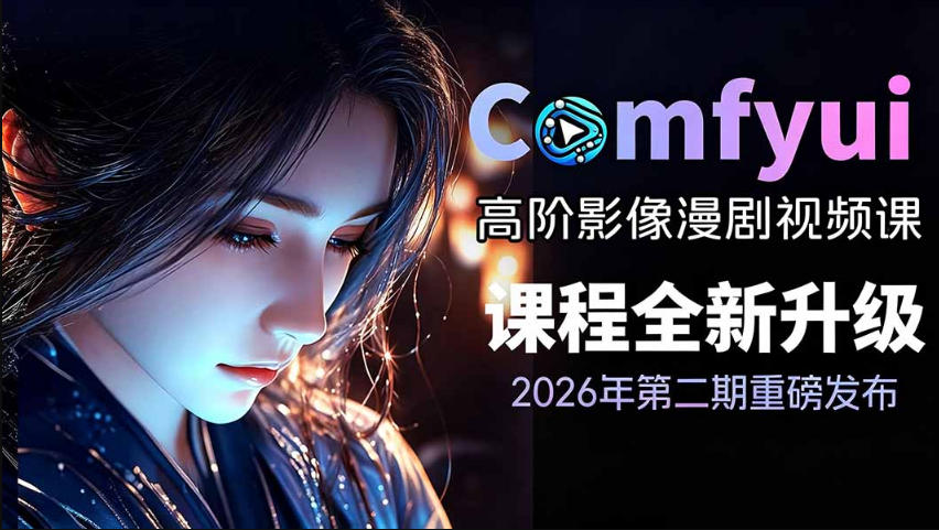 2026新版ComfyUI漫剧动画全流程实战课，0基础入门到进阶全流程动态漫，轻松实现流量变现-启盈社