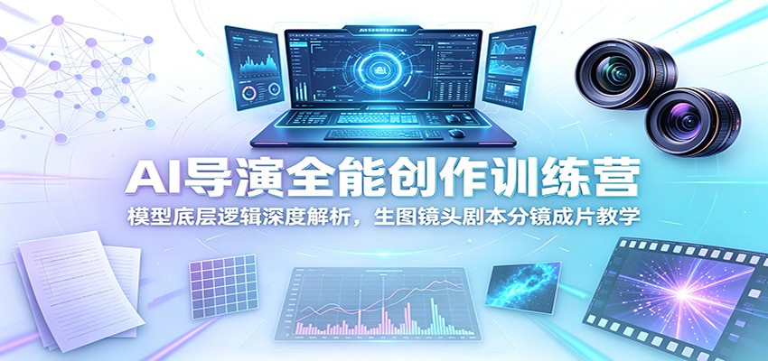 AI导演全能创作训练营:模型底层逻辑深度解析,生图镜头剧本分镜成片教学-轻创驿站