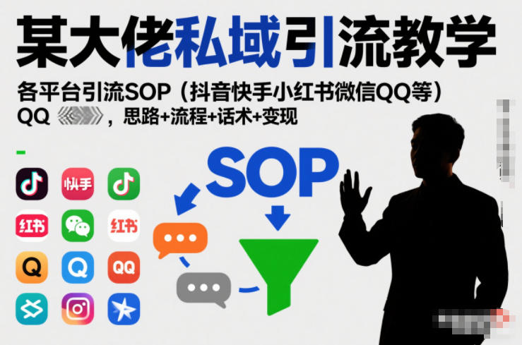 某大佬私域引流教学,各平台引流SOP(抖音快手小红书微信QQ等),思路+流程+话术+变现(更新0708)-金字塔