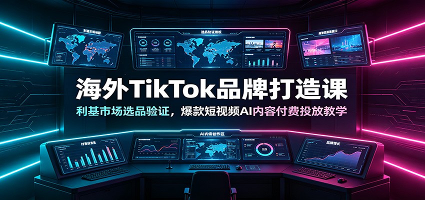 海外TikTok品牌打造课:利基市场选品验证,爆款短视频AI内容付费投放教学-摇钱树
