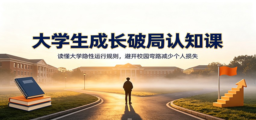 大学生成长破局认知课:读懂大学隐性运行规则,避开校园弯路减少个人损失-摇钱树