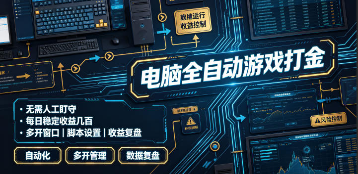 电脑全自动游戏打金，无需人工盯守，每日稳定收益几百！【揭秘】-摇钱树