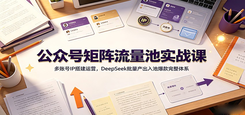 公众号矩阵流量池实战课：多账号IP搭建运营，DeepSeek批量产出入池爆款完整体系-摇钱树