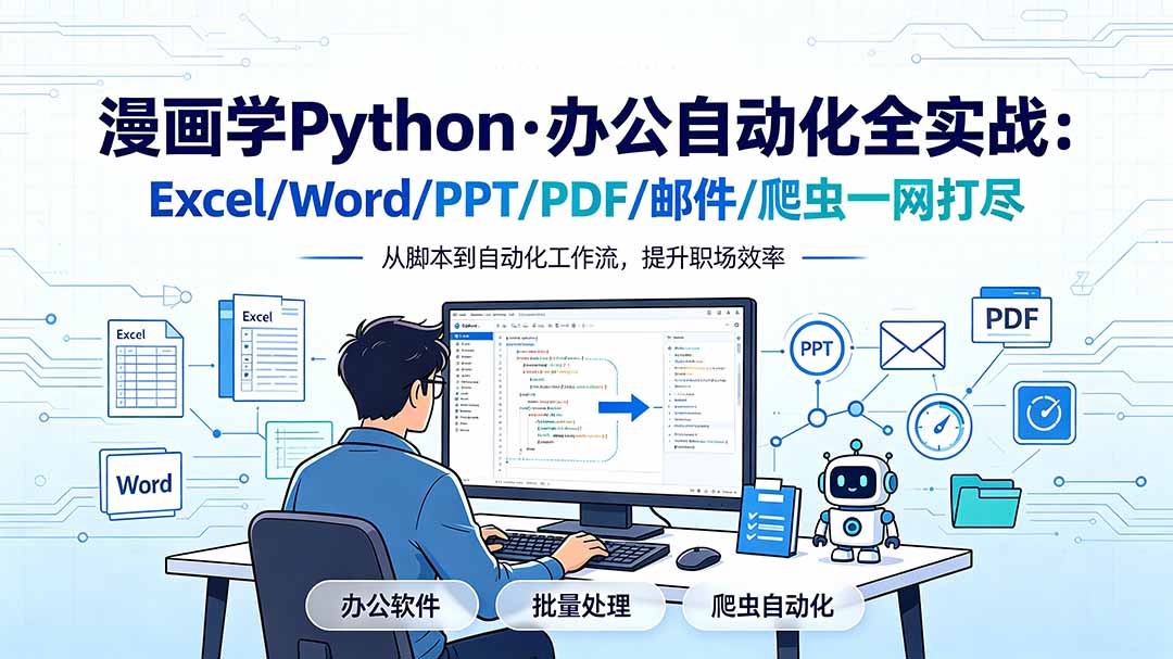 漫画学Python·办公自动化全实战：Excel/Word/PPT/PDF/邮件/爬虫一网打尽-摇钱树