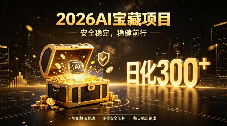 2026AI安全掘金项目，日化稳定300+，无需人为干预操作，当天见收益，操作简单【揭秘】-摇钱树
