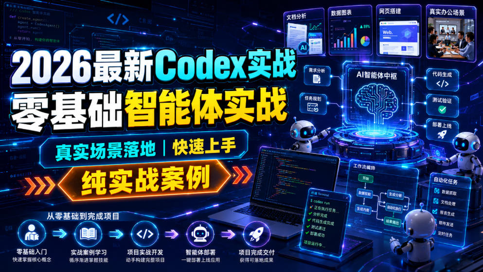 2026最新Codex实战零基础智能体实战,真实场景落地,快速上手,纯实战案例-摇钱树