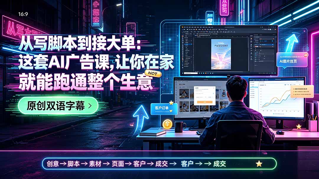 从写脚本到接大单:这套AI广告课,让你在家就能跑通整个生意【原创双语字幕】-摇钱树