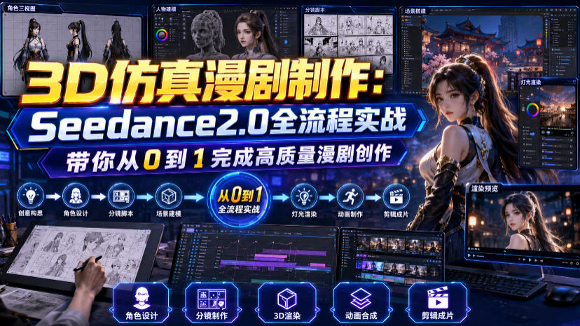 3D仿真漫剧制作：Seedance2.0全流程实战，带你从0到1完成高质量漫剧创作-摇钱树