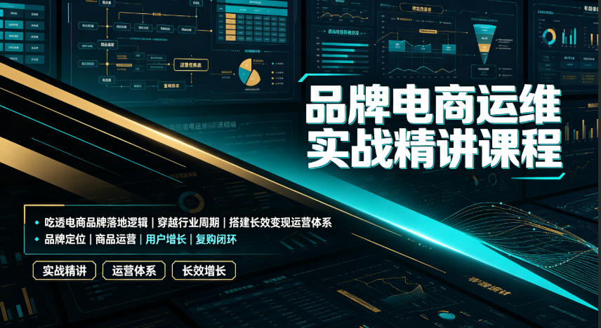 品牌电商运维实战精讲课程|吃透电商品牌落地逻辑、穿越行业周期、搭建长效变现运营体系-摇钱树