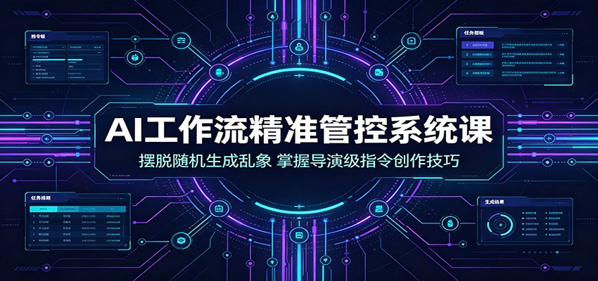 AI工作流精准管控系统课:摆脱随机生成乱象,掌握导演级指令创作技巧-摇钱树