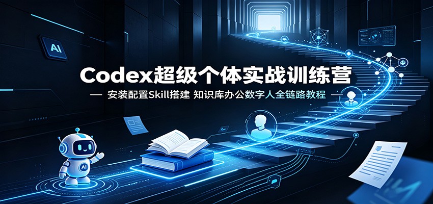 Codex超级个体实战训练营:安装配置Skill搭建,知识库办公数字人全链路教程-摇钱树