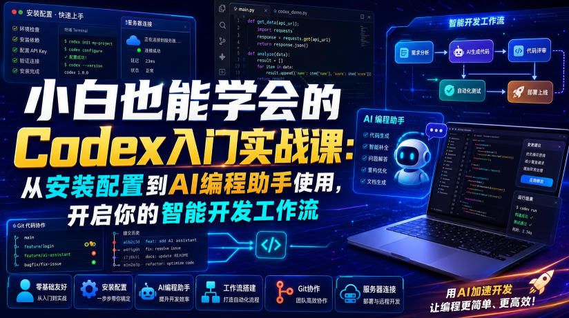 小白也能学会的Codex入门实战课：从安装配置到AI编程助手使用，开启你的智能开发工作流-摇钱树