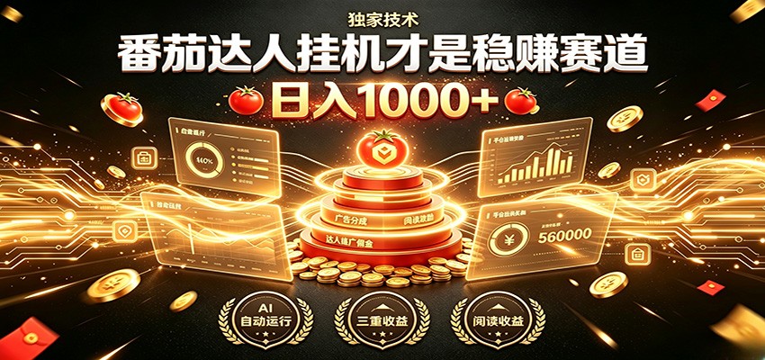 别再瞎找副业！番茄达人挂机才是稳赚赛道 日入1000+-摇钱树