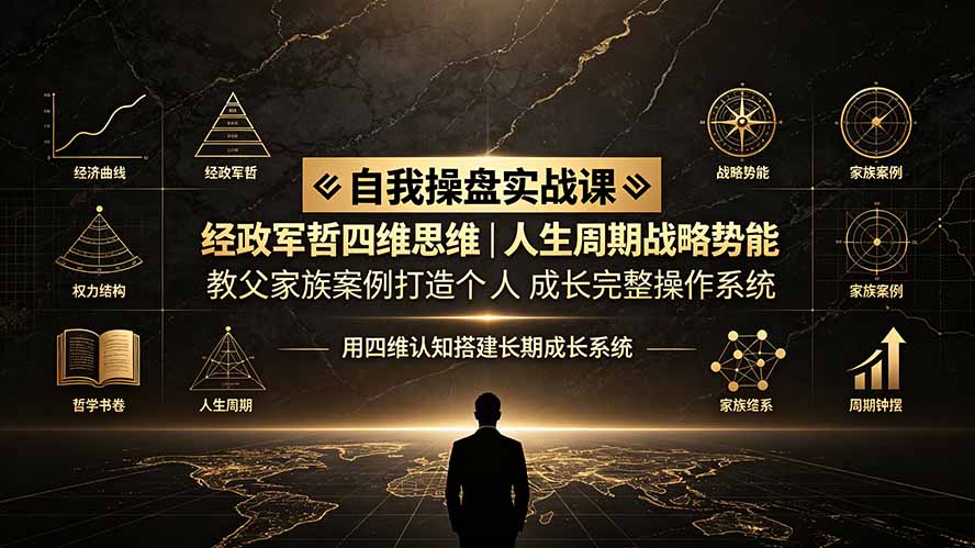 自我操盘实战课：经政军哲四维思维｜人生周期战略势能｜教父家族案例打造个人成长完整操作系统-摇钱树