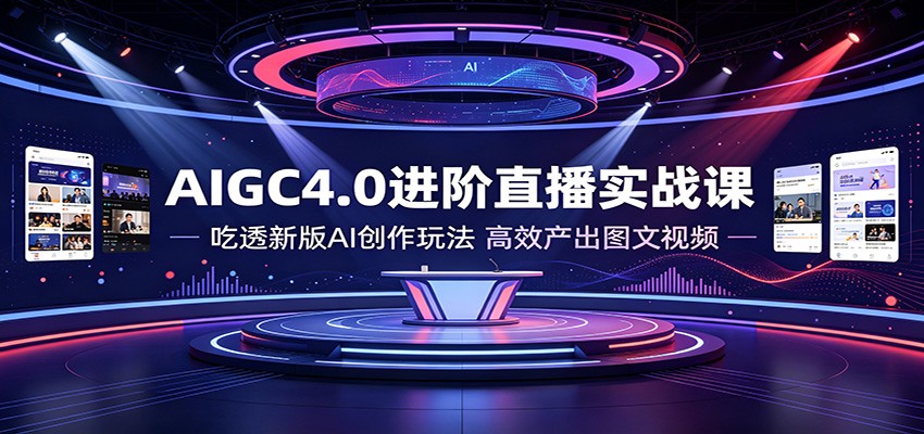 AIGC4.0进阶直播实战课：吃透新版AI创作玩法，高效产出图文视频-摇钱树