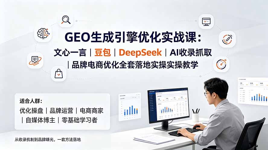 GEO生成引擎优化实战课:文心一言|豆包|DeepSeek|AI收录抓取|品牌电商优化全套落地实操教学-摇钱树