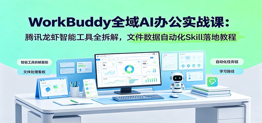 WorkBuddy全域AI办公实战课:腾讯龙虾智能工具全拆解,文件数据自动化Skill落地教程-摇钱树