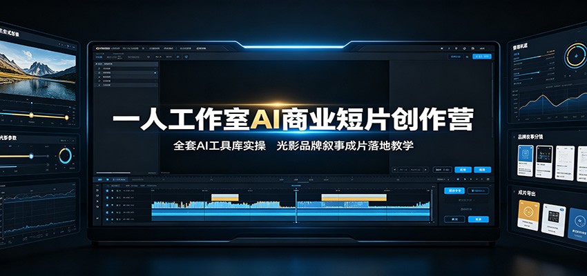 一人工作室AI商业短片创作营:全套AI工具库实操,光影品牌叙事成片落地教学-摇钱树