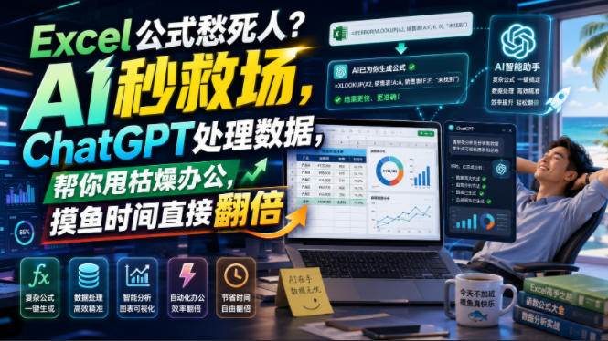 Excel公式愁死人？AI秒救场，ChatGPT处理数据，帮你甩枯燥办公，摸鱼时间直接翻倍【原创双语字幕】-摇钱树