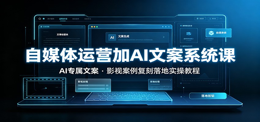 自媒体运营加AI文案系统课::AI专属文案,影视案例复刻落地实操教程-摇钱树
