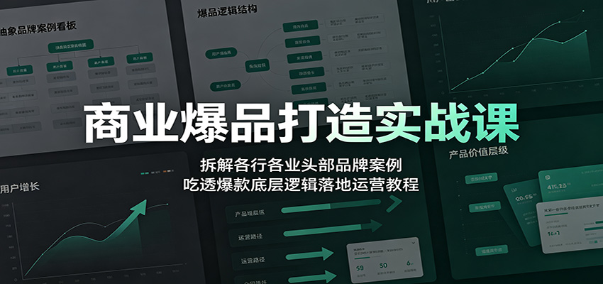 商业爆品打造实战课:拆解各行各业头部品牌案例,吃透爆款底层逻辑落地运营教程-摇钱树