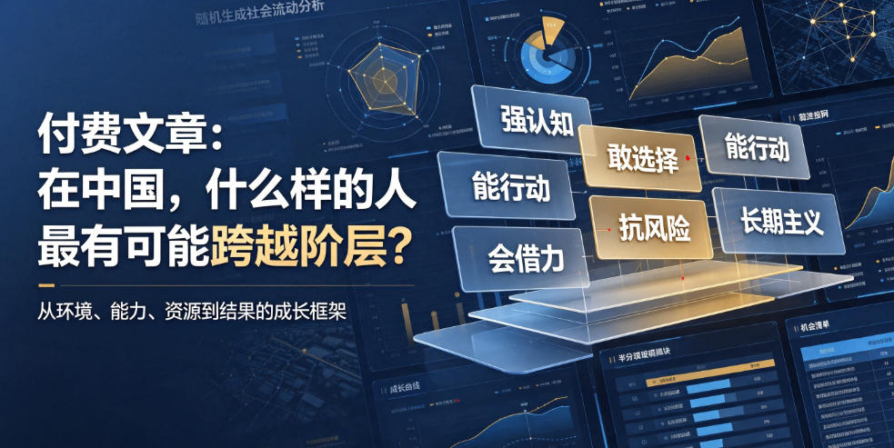 付费文章:在中国,什么样的人最有可能跨越阶层?-摇钱树