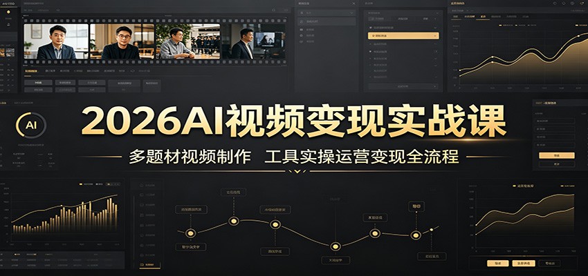 2026AI视频变现实战课:多题材视频制作,工具实操运营变现全流程-摇钱树