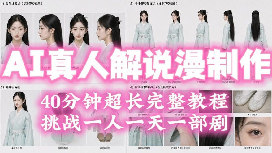 2026年AI真人解说漫剧自动批量化制作教程，40分钟超长完整，自动批量化制作，挑战一人一天一部剧！-摇钱树