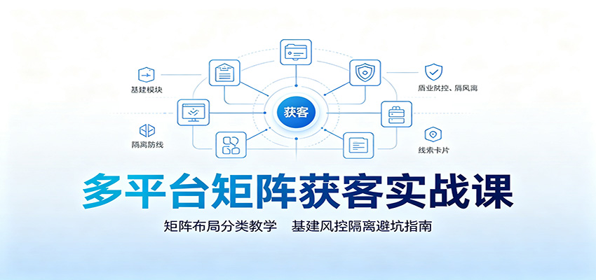多平台矩阵获客实战课:矩阵布局分类教学,基建风控隔离避坑指南-摇钱树