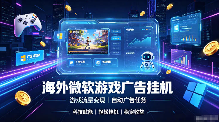 海外游戏广告自动挂G,轻资产海外副业风口,单设备稳定产出500+【揭秘】-摇钱树