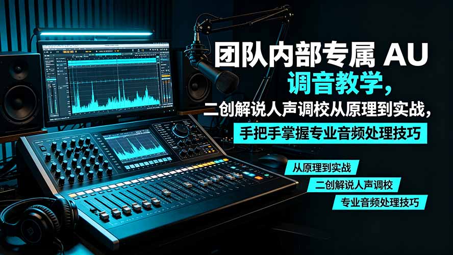 某大佬团队内部专属 AU 调音教学,二创解说人声调校从原理到实战,手把手掌握专业音频处理技巧-摇钱树