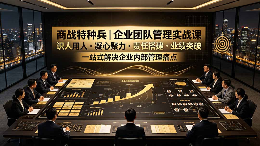 商战特种兵|企业团队管理实战课:识人用人|凝心聚力|责任搭建|业绩突破,一站式解决企业内部管理痛点-摇钱树