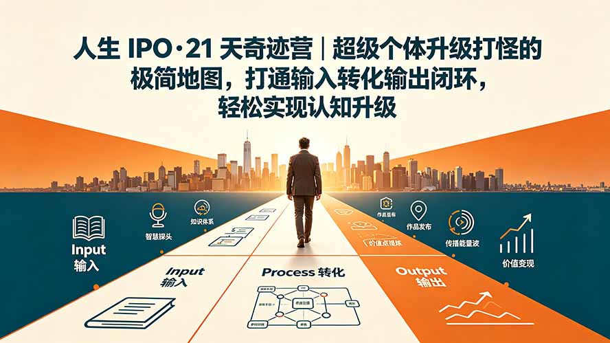 人生 IPO-21 天奇迹营|超级个体升级打怪的极简地图,打通输入转化输出闭环,轻松实现认知升级-摇钱树
