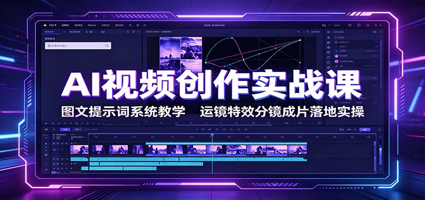 AI视频创作实战课：图文提示词系统教学，运镜特效分镜成片落地实操-摇钱树