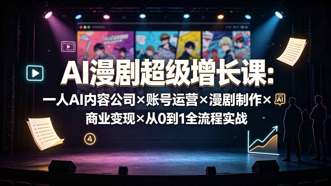 AI漫剧超级增长课:一人AI内容公司×账号运营×漫剧制作×商业变现×从0到1全流程实战-摇钱树