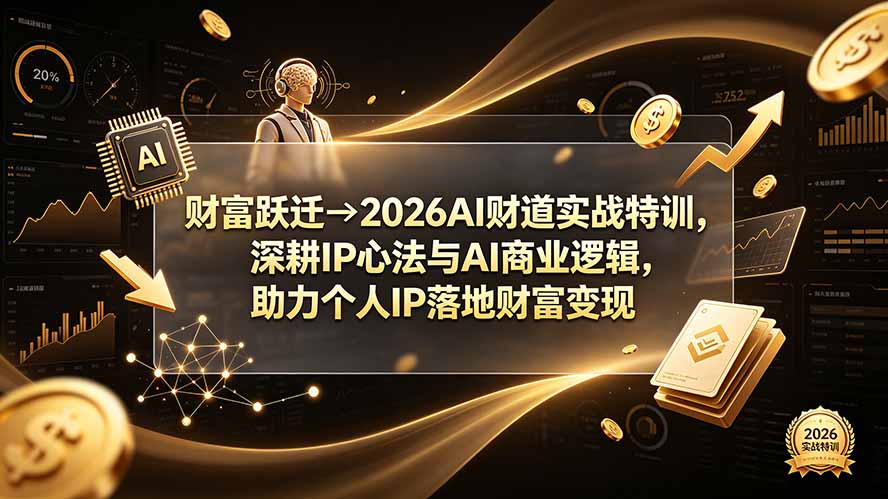 财富跃迁→2026AI财道实战特训,深耕IP心法与AI商业逻辑,助力个人IP落地财富变现-超级个体网赚
