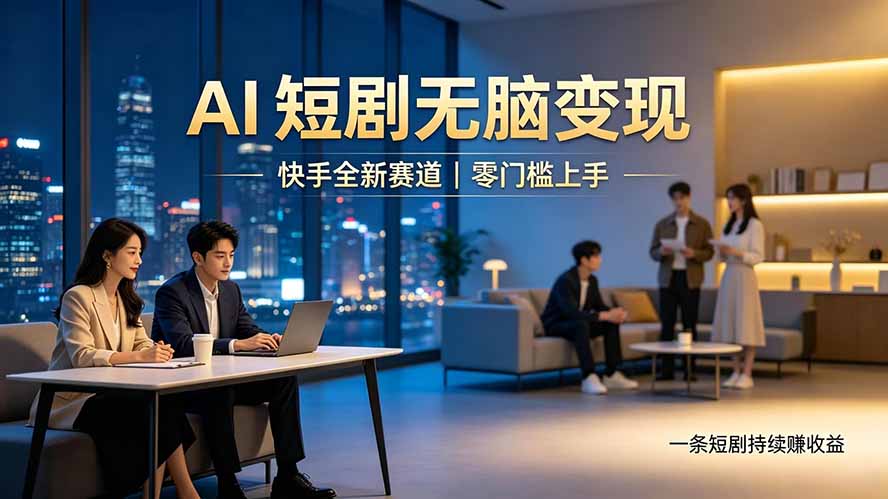别乱找副业了，快手 AI 短剧零门槛长久被动增收-摇钱树
