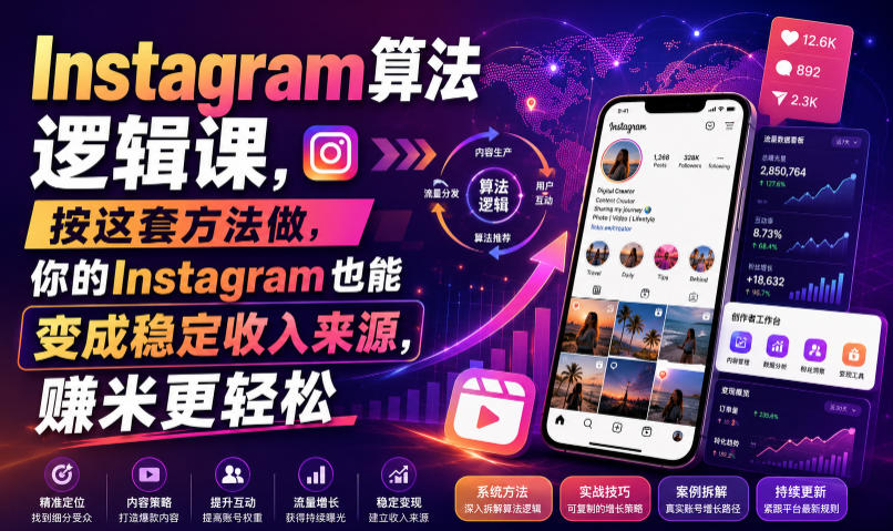 Instagram算法逻辑课，按这套方法做，你的Instagram也能变成稳定收入来源，賺米更轻松【原创双语字幕】-景枢聚合