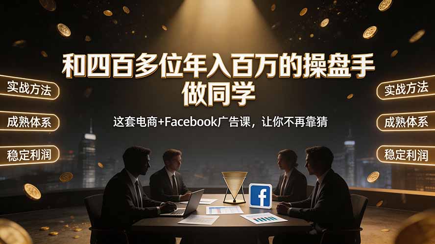 和四百多位年入百万的操盘手做同学——这套电商+Facebook广告课，让你不再靠猜【原创双语字幕】-摇钱树