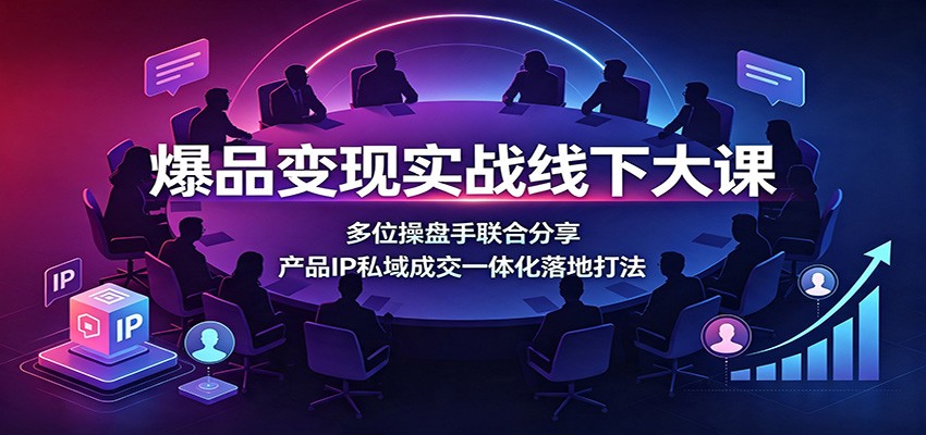 爆品变现实战线下大课：多位操盘手联合分享，产品IP私域成交一体化落地打法-摇钱树