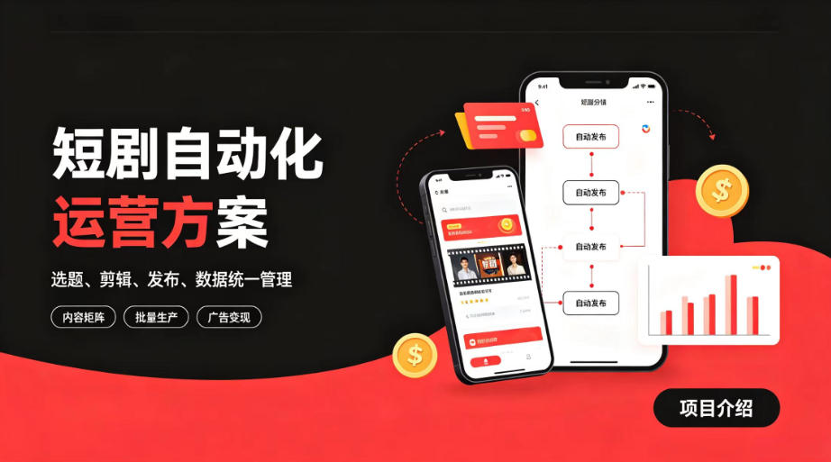 快手全自动短剧矩阵项目｜自动化分发，流量持续变现【揭秘】-摇钱树