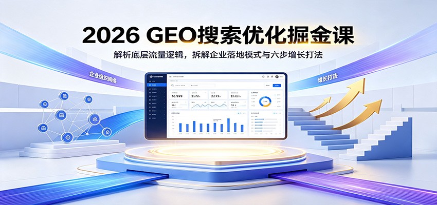2026 GEO搜索优化掘金课:解析底层流量逻辑,拆解企业落地模式与六步增长打法-摇钱树