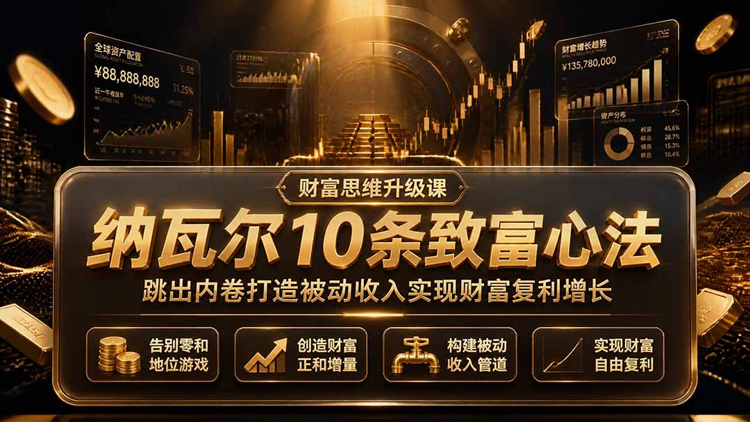 付费文章：纳瓦尔10条致富心法，跳出内卷打造被动收入实现财富复利增长-景枢聚合