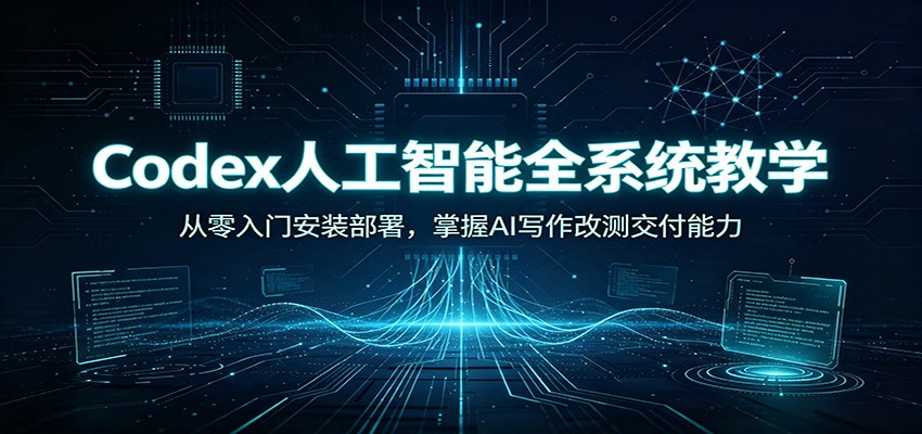Codex人工智能全系统教学:从零入门安装部署,掌握AI写作改测交付能力-财迷疯