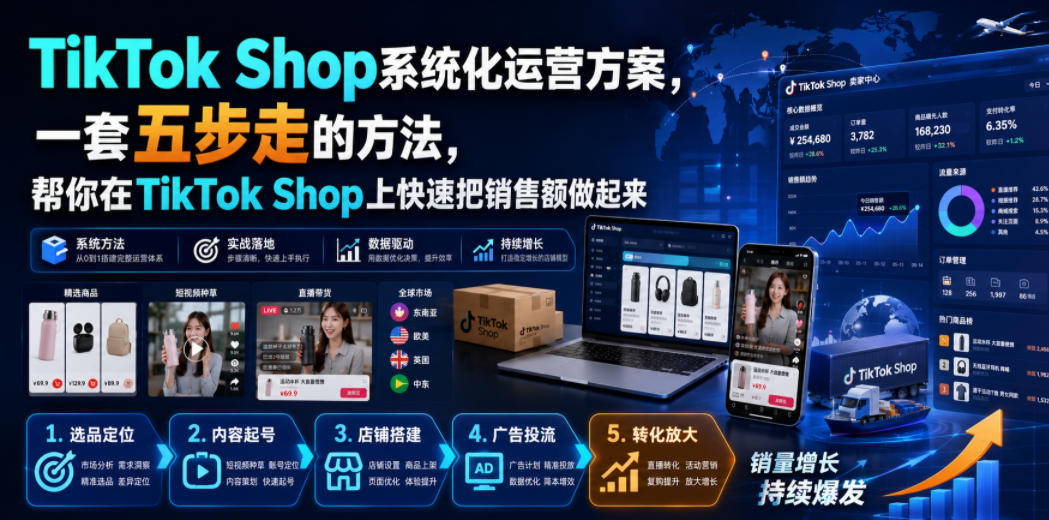 TikTok Shop系统化运营方案，一套五步走的方法，帮你在TikTok Shop上快速把销售额做起来【原创双语字幕】-摇钱树