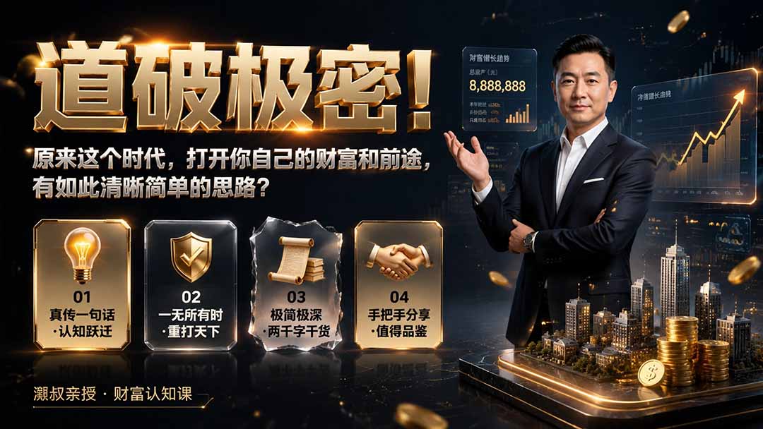 付费文章：道破极密！原来这个时代，打开你自己的财富和前途，有如此清晰简单的思路？-摇钱树